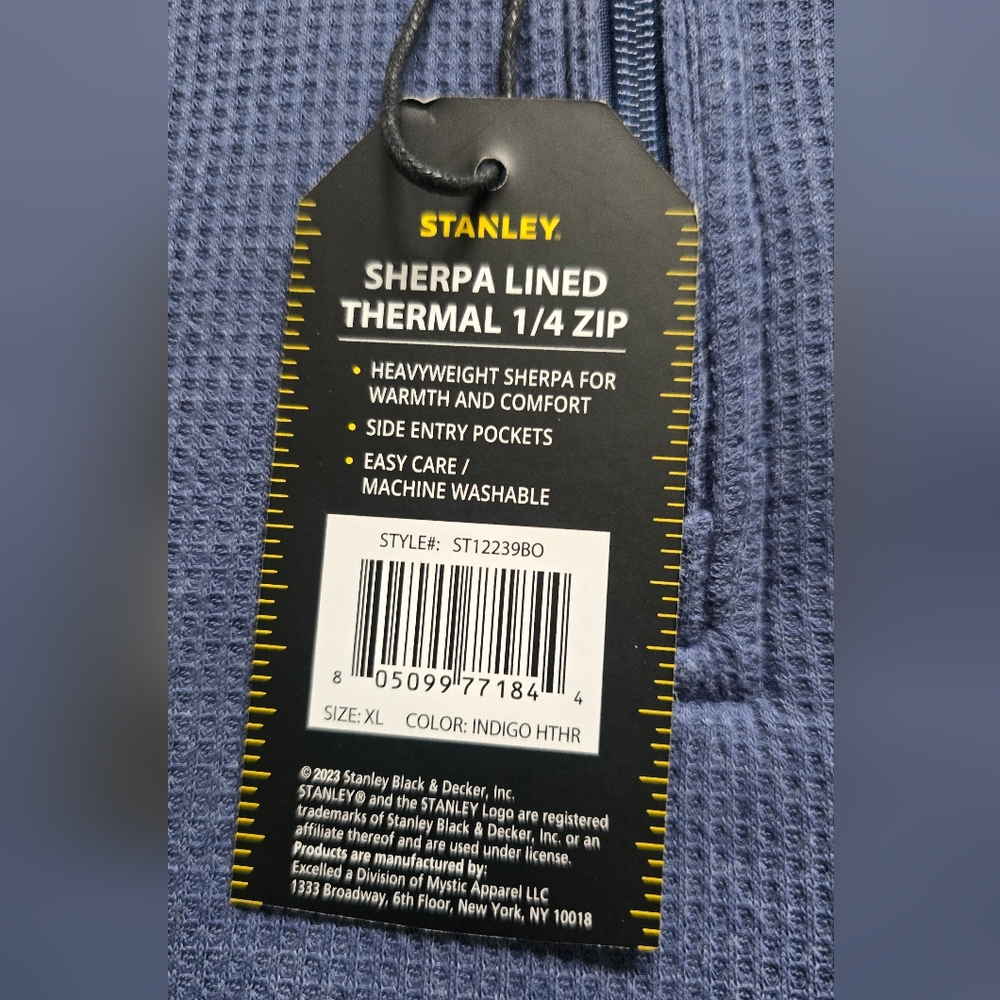 Stanley Men's Quarter Zip-Up Sherpa in Indigo Blue XL - Picture 2 of 6